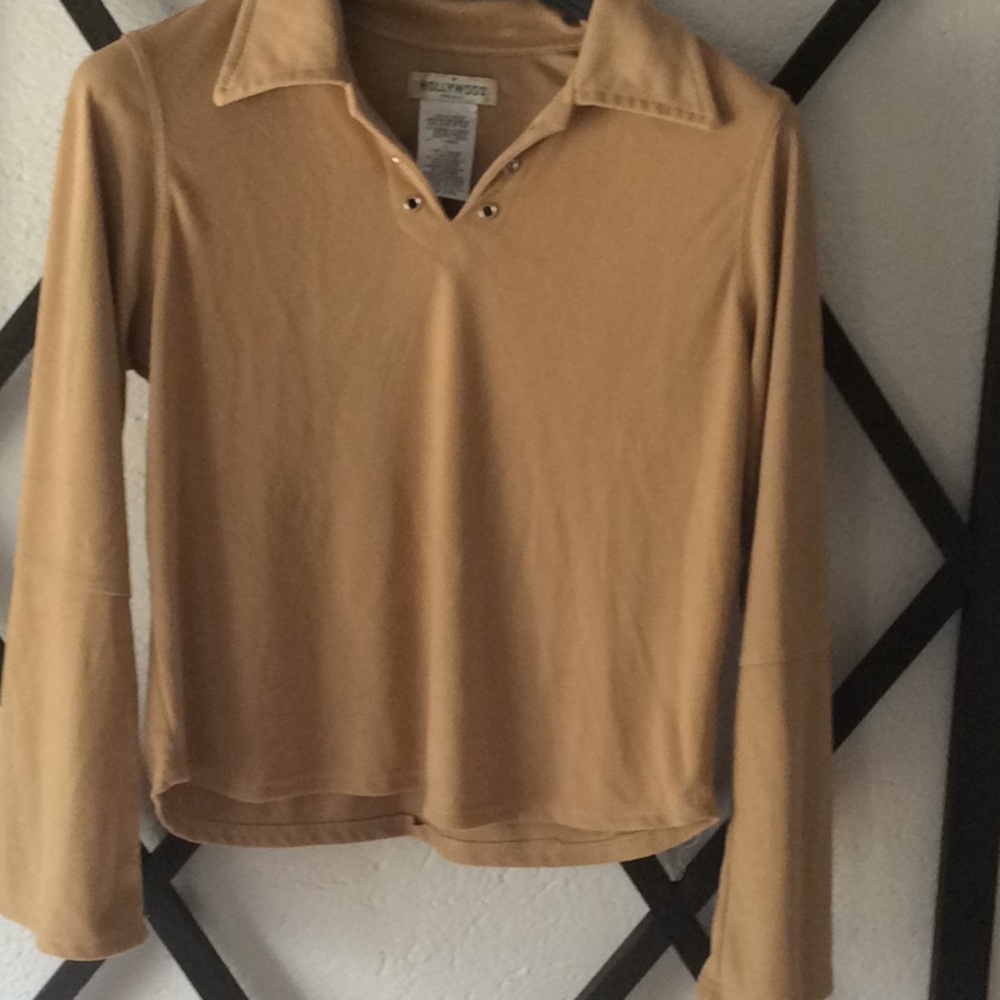 Hollywood 4 Suede like girls top  eyelet detail